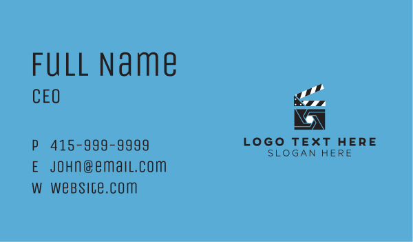 Clapper Shutter Video Business Card Design Image Preview
