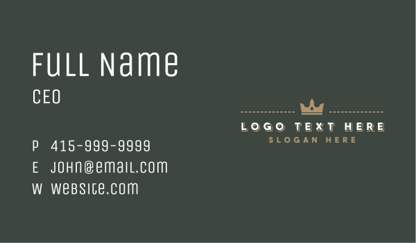 Crown Brand Wordmark Business Card Design Image Preview