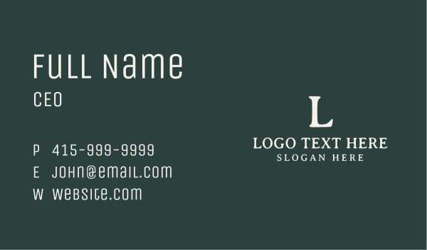 Professional Minimalist Wordmark Business Card Design Image Preview