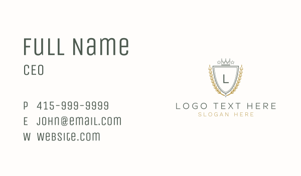 Monarch Crown Shield Letter Business Card Design Image Preview