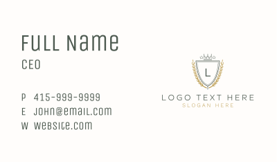 Monarch Crown Shield Letter Business Card Image Preview