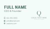 Botanical Plant Letter Q  Business Card Image Preview