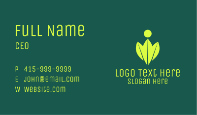 Green Leaves Organic Person Business Card Image Preview