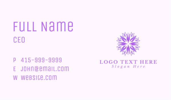 Purple Flower Spa Business Card Design Image Preview