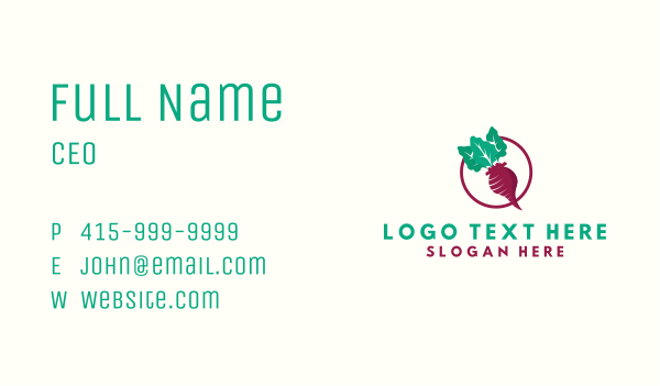 Beet Vegetable Crops Business Card Design Image Preview