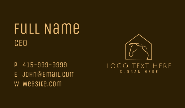 Stallion Stable House Business Card Design Image Preview