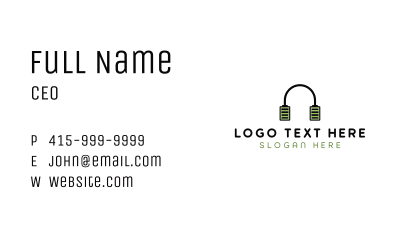 Battery Headphones Business Card Image Preview