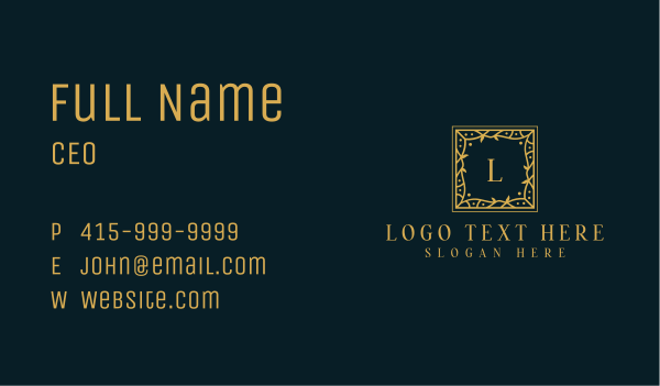 Gold Boutique Hotel Business Card Design Image Preview