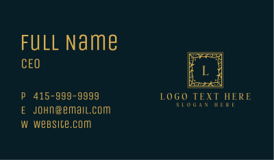 Gold Boutique Hotel Business Card Image Preview
