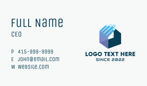 Technology Hand House  Business Card Design Image Preview