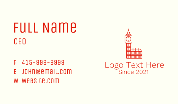 Big Ben Building  Business Card Design Image Preview