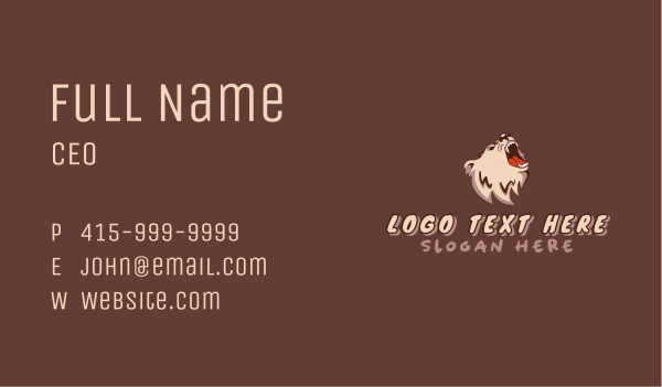 Angry Bear Gamer Business Card Design Image Preview