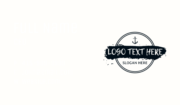 Nautical Emblem Wordmark Business Card Design Image Preview