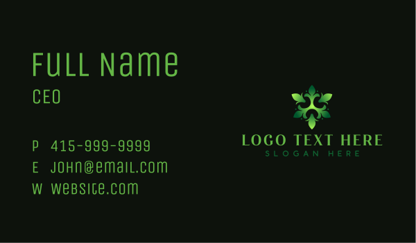 Organic Eco Leaf Business Card Design Image Preview