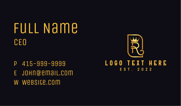 Premium Crown Letter R Business Card Design Image Preview