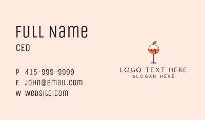 Orange Cocktail Drink  Business Card Image Preview