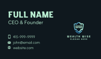 Blue Shield Letter Business Card Design