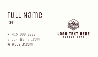 Trekking Mountain Peak Business Card Image Preview