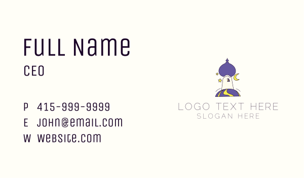 Magical Arabic Temple Business Card Design Image Preview