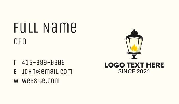 Lamp Flame Lighting  Business Card Design Image Preview