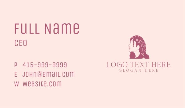 Floral Woman Hair Salon Business Card Design Image Preview
