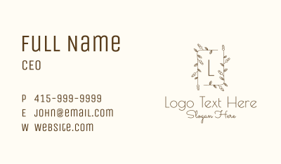 Nature Frame Letter Business Card Image Preview