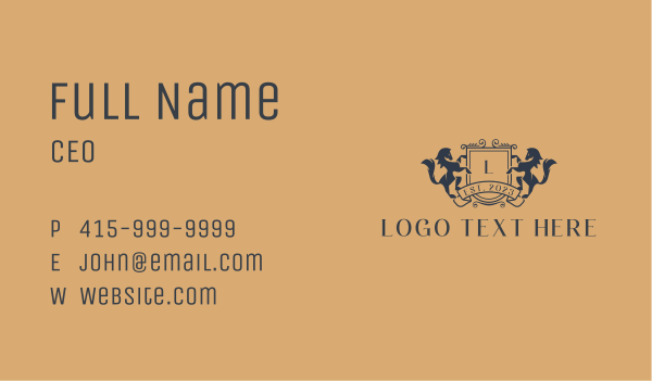 Royal Horse Crest Business Card Design Image Preview