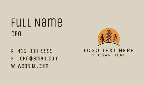 Outdoor Pine Tree Camp Business Card Design Image Preview