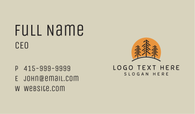 Outdoor Pine Tree Camp Business Card Image Preview