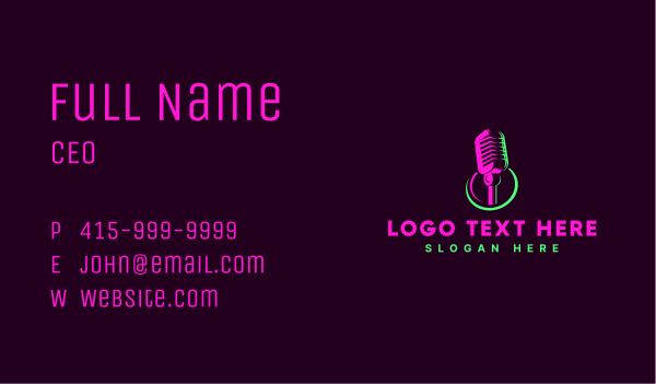 Podcasting Microphone Media Business Card Design Image Preview