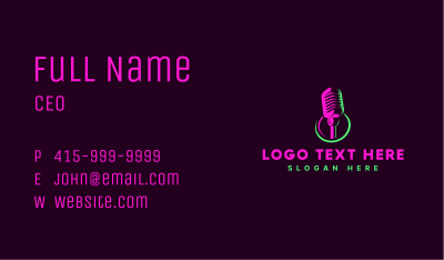 Podcasting Microphone Media Business Card Image Preview