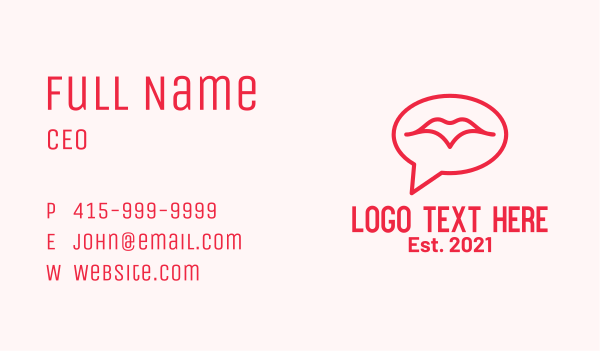 Mouth Chat Bubble Business Card Design Image Preview