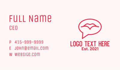 Mouth Chat Bubble Business Card Image Preview