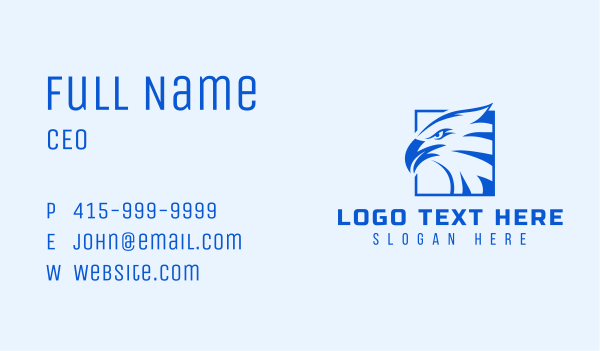 Blue Square Eagle Business Card Design Image Preview