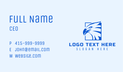 Blue Square Eagle Business Card Image Preview