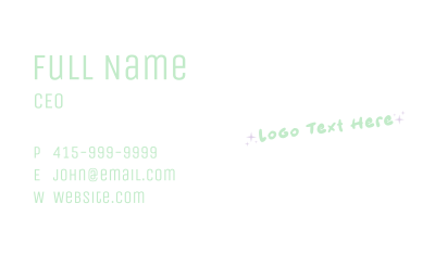 Cute Feminine Wordmark Business Card Image Preview