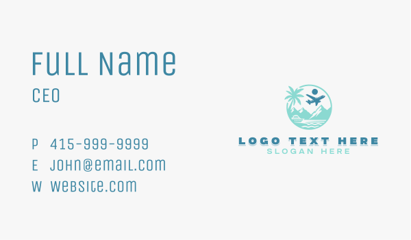 Island Travel Tourism  Business Card Design Image Preview