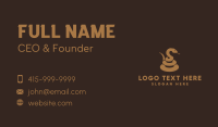 Brown Coiled Snake Business Card Preview