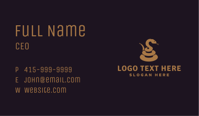 Brown Coiled Snake Business Card Image Preview