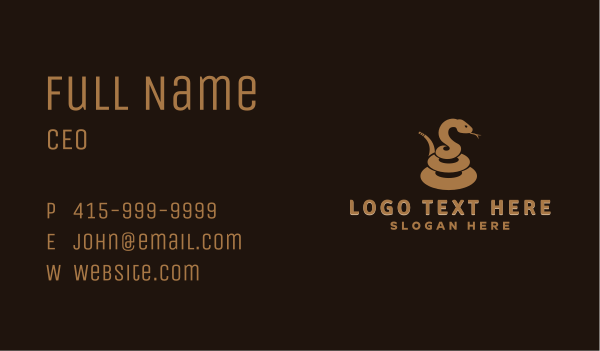 Brown Coiled Snake Business Card Design Image Preview
