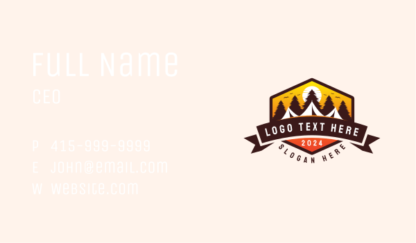 Travel Camping  Tent Business Card Design Image Preview