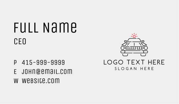 Minimalist Police Car Business Card Design Image Preview