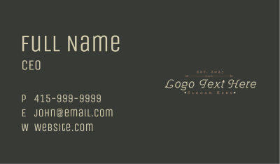 Elagant Classic Wordmark Business Card Image Preview