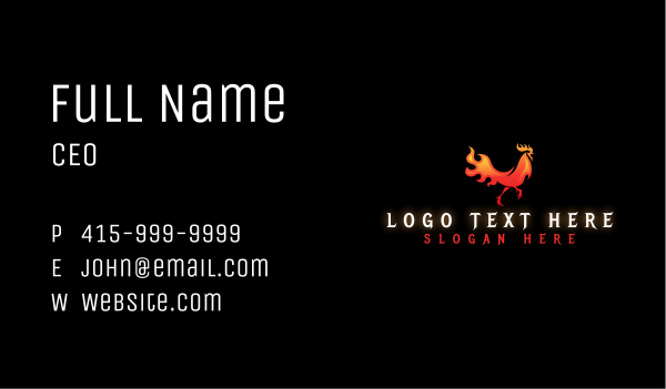 Grill Flame Chicken Business Card Design Image Preview