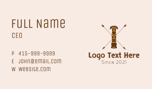 Ethnic Totem Pole  Business Card Design Image Preview