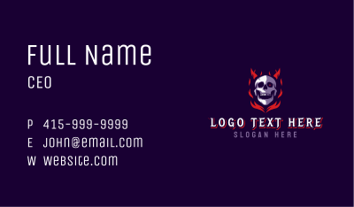 Fire Skull Devil Business Card Image Preview