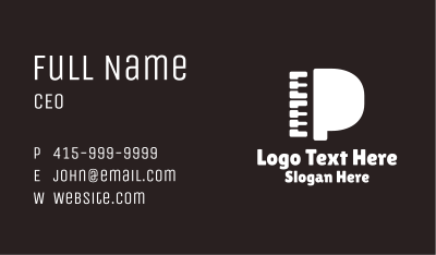 Piano Letter P Business Card