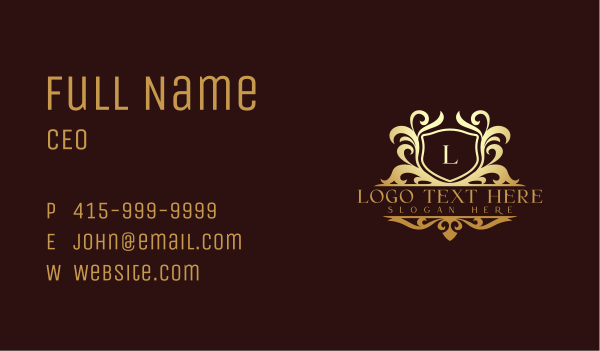 Royal Shield Crest Business Card Design Image Preview