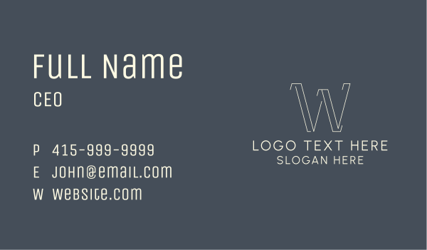 Generic Geometric Letter W Business Card Design Image Preview