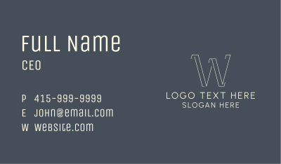 Generic Geometric Letter W Business Card Image Preview